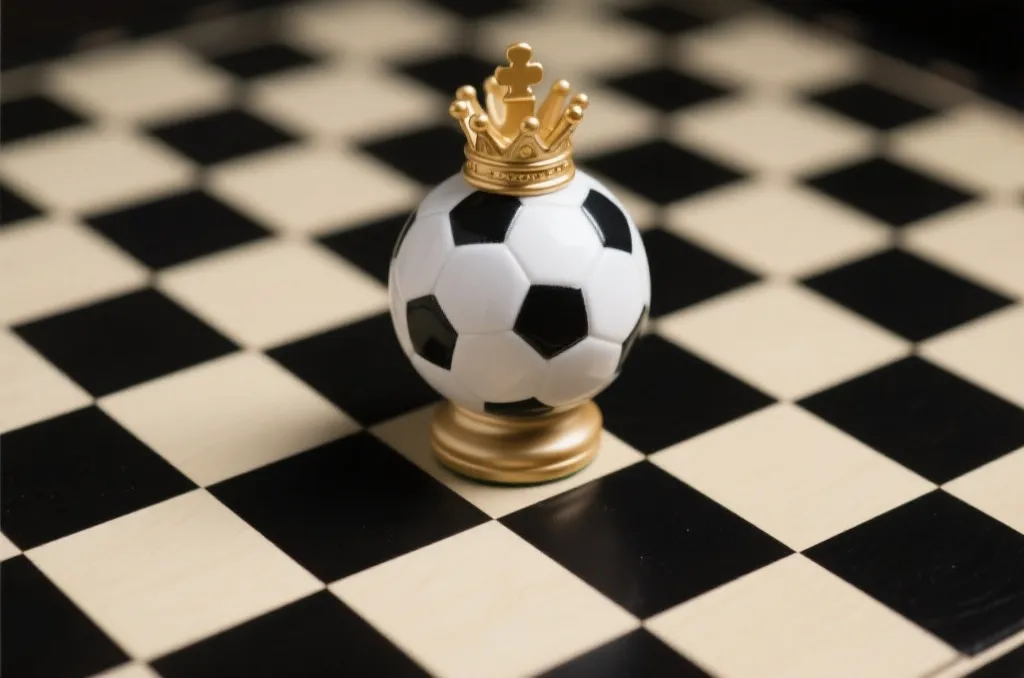 象征策略与理性控制的足球与棋盘创意概念